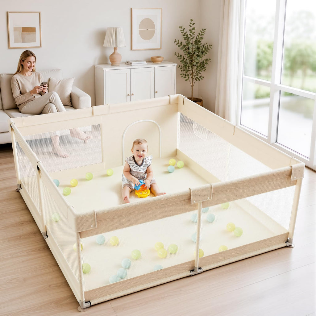 Beige Small Baby Playpen A44525