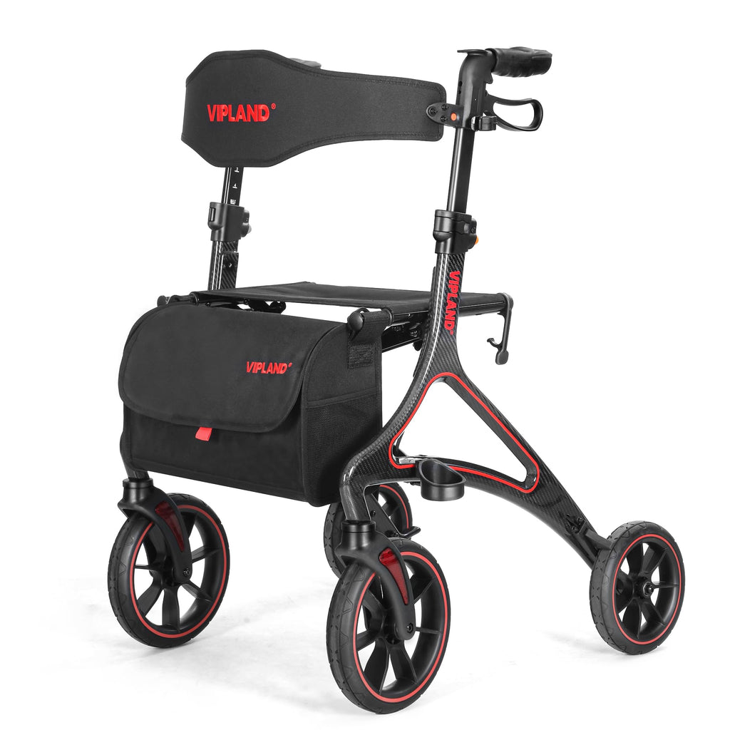 Carbon Fiber Lightweight Walker with Seat and Cane Holder T307217