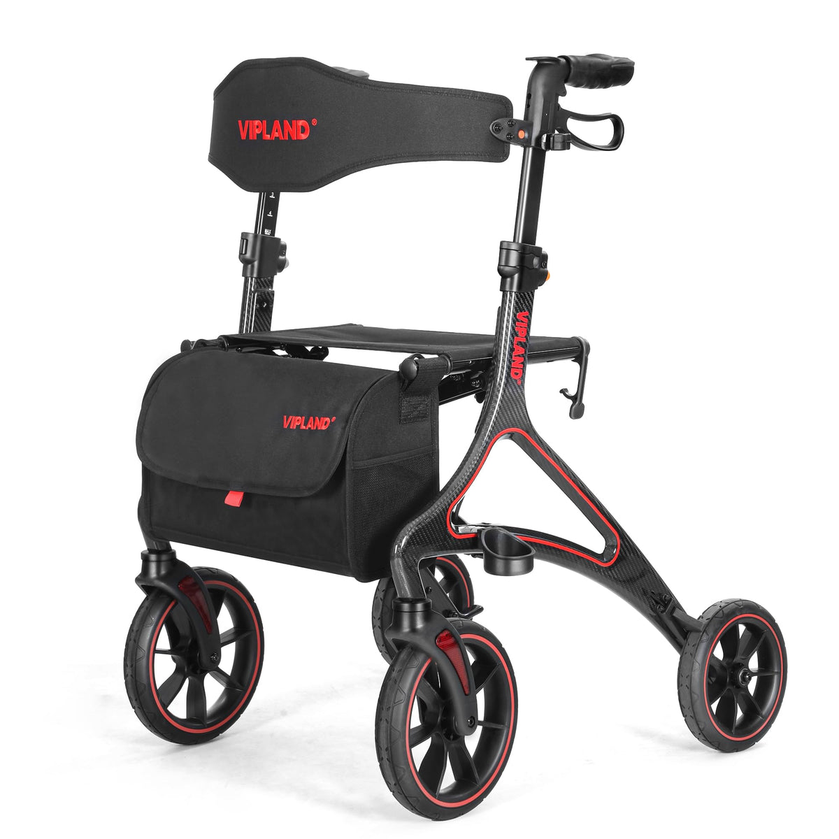 Carbon Fiber Lightweight Walker with Seat and Cane Holder T307217