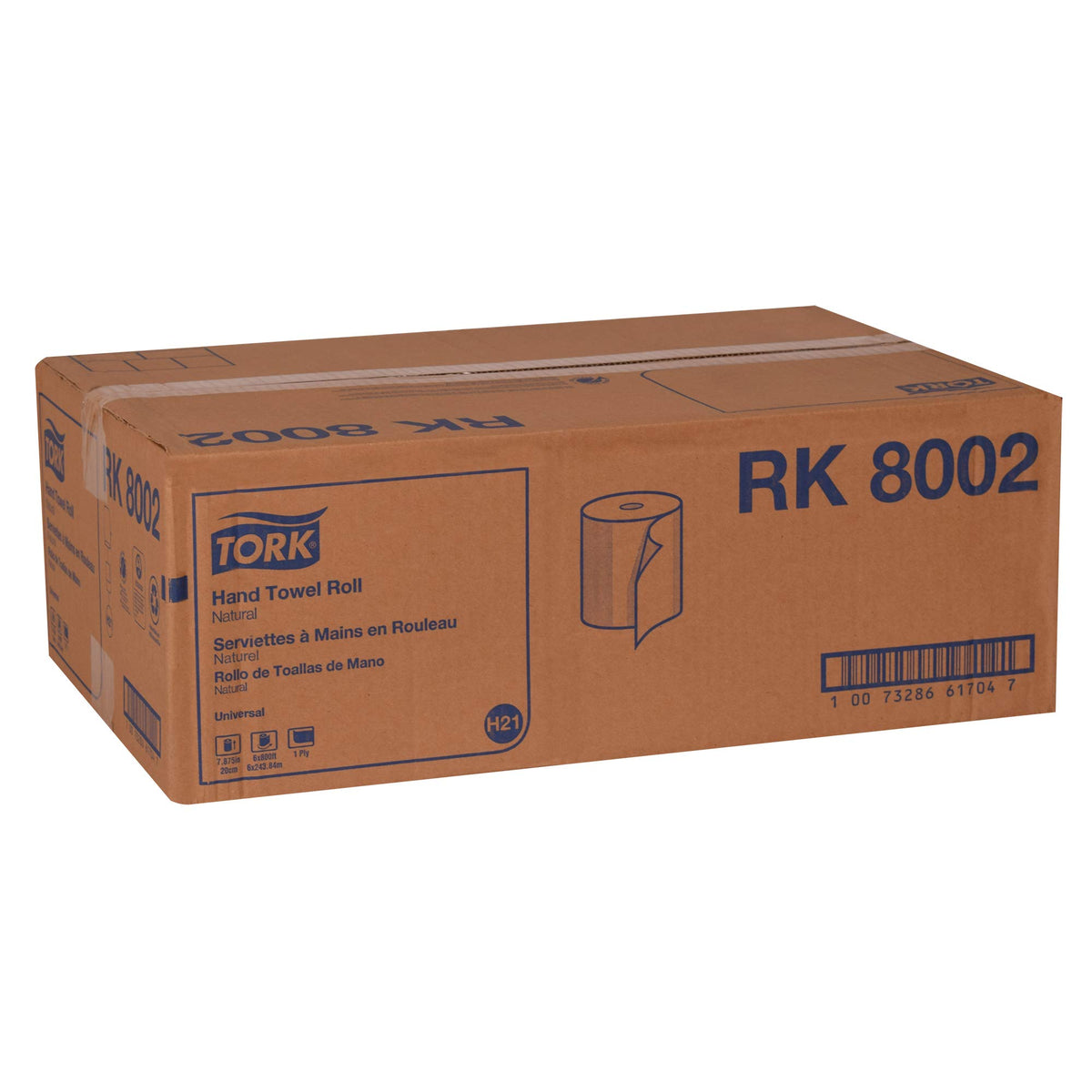 Natural Paper Hand Towel Roll, 6 Rolls x 800 Ft W1645