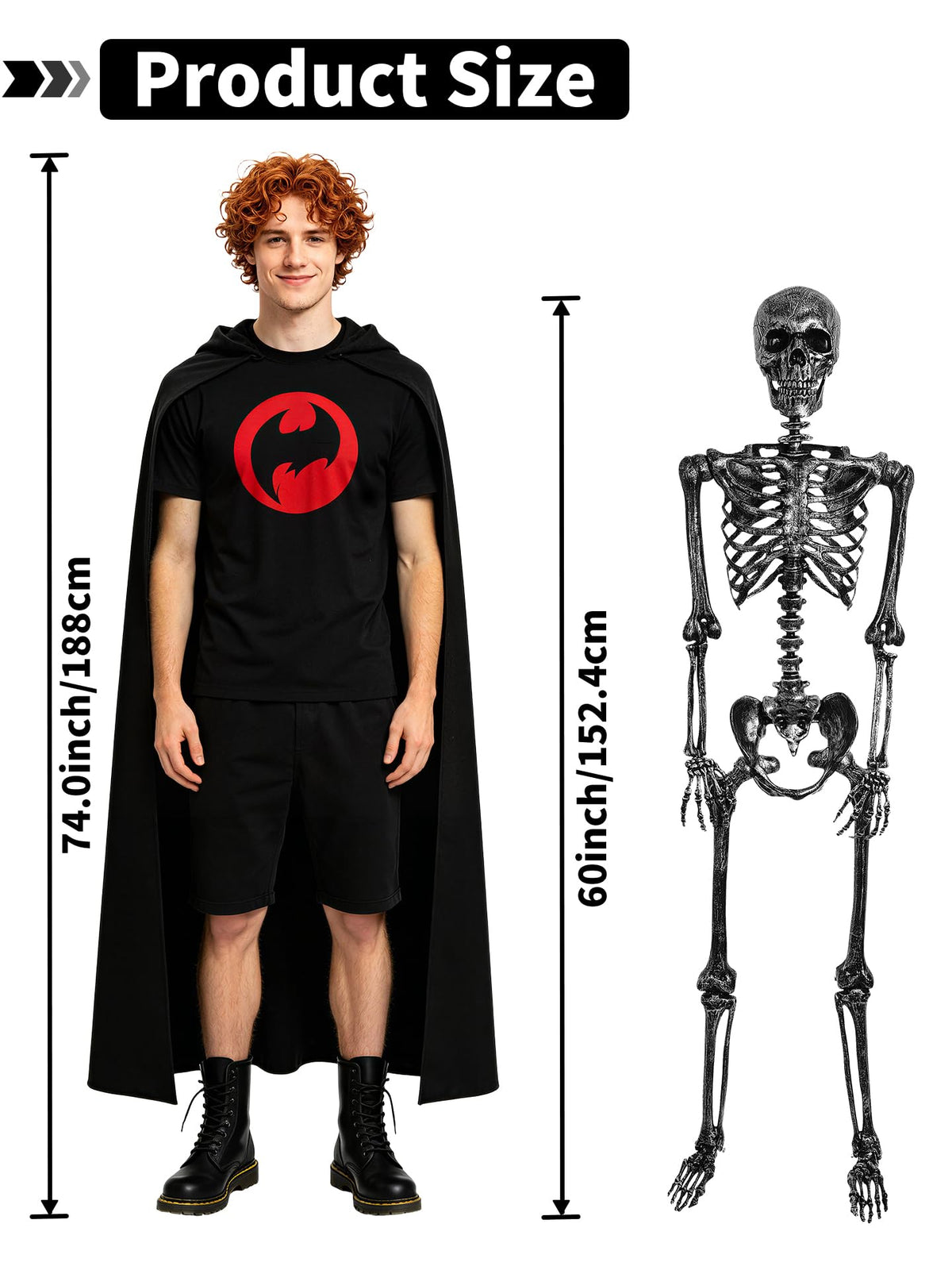 5 FT Posable Black Skeleton Y917
