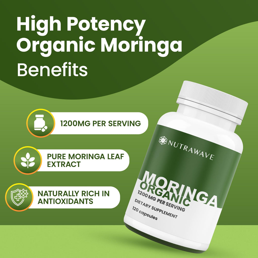 Organic Moringa Capsules 1200mg 120 Capsules V483