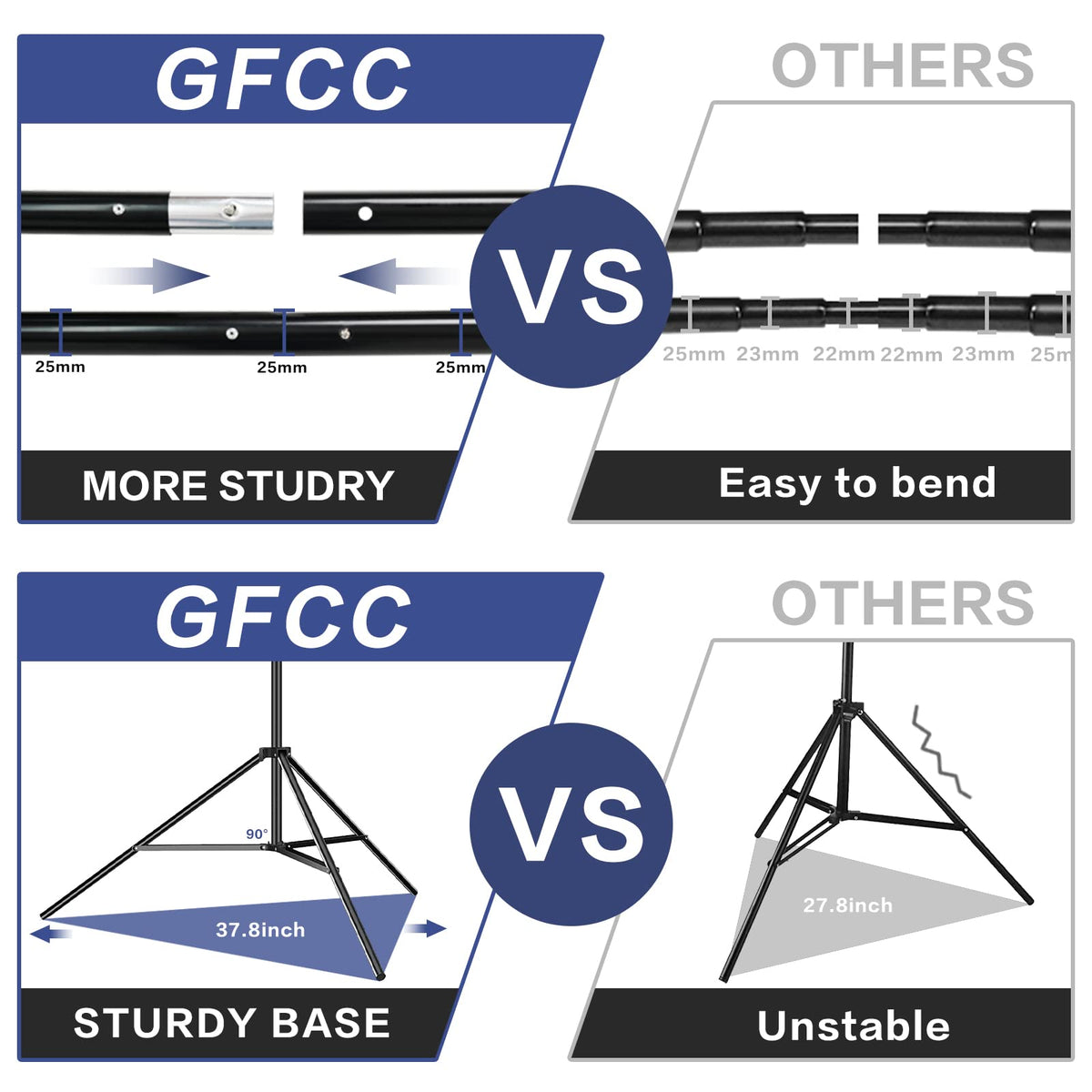 Adjustable Photo Backdrop Stand Kit with Carry Bag T41013