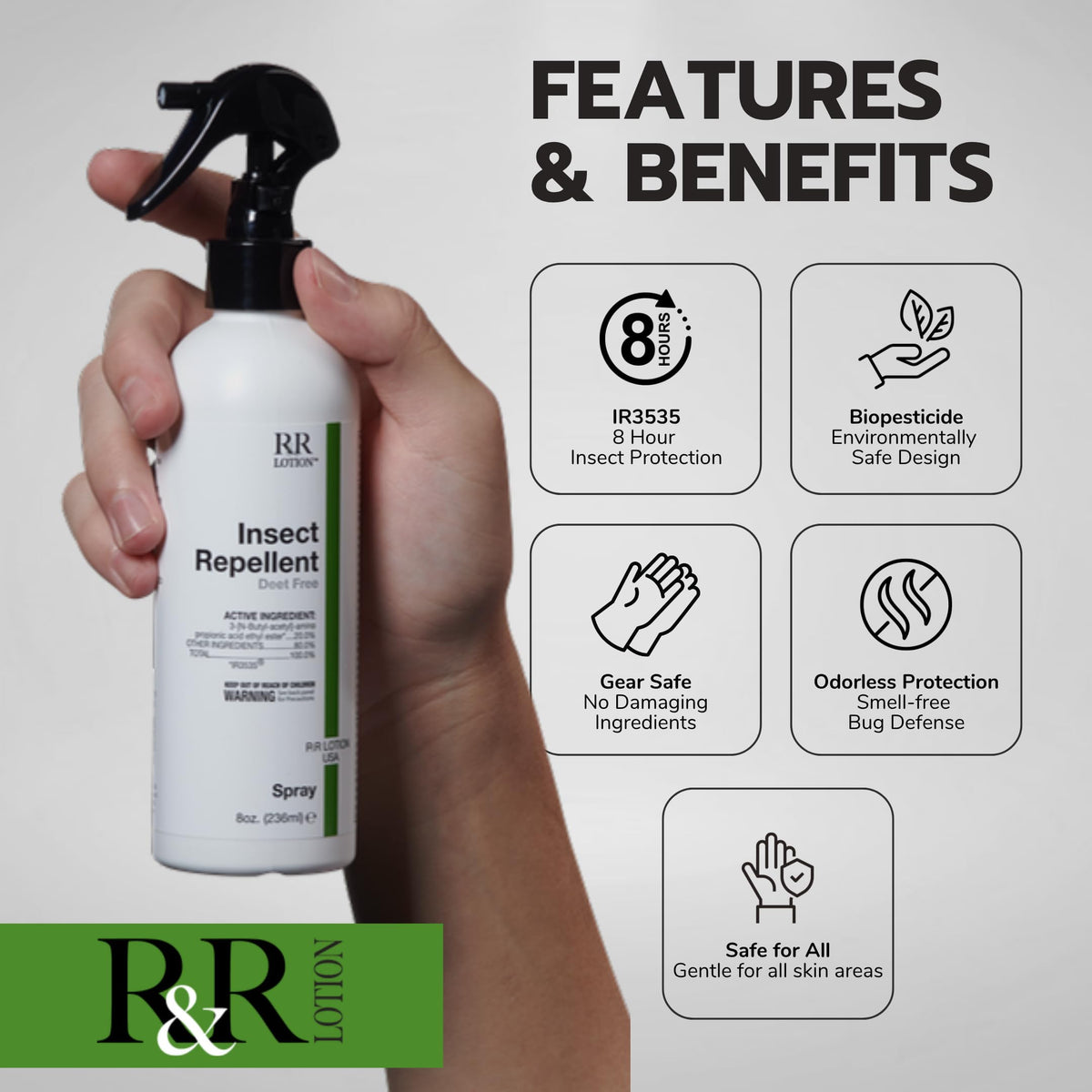 Insect Repellent Spray 8 Hour Protection 32oz Bottle V119
