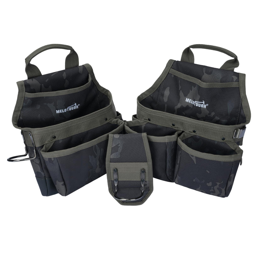 Camo Tool Belt with Suspenders Tool Pouch Organizer Heavy Duty J420
