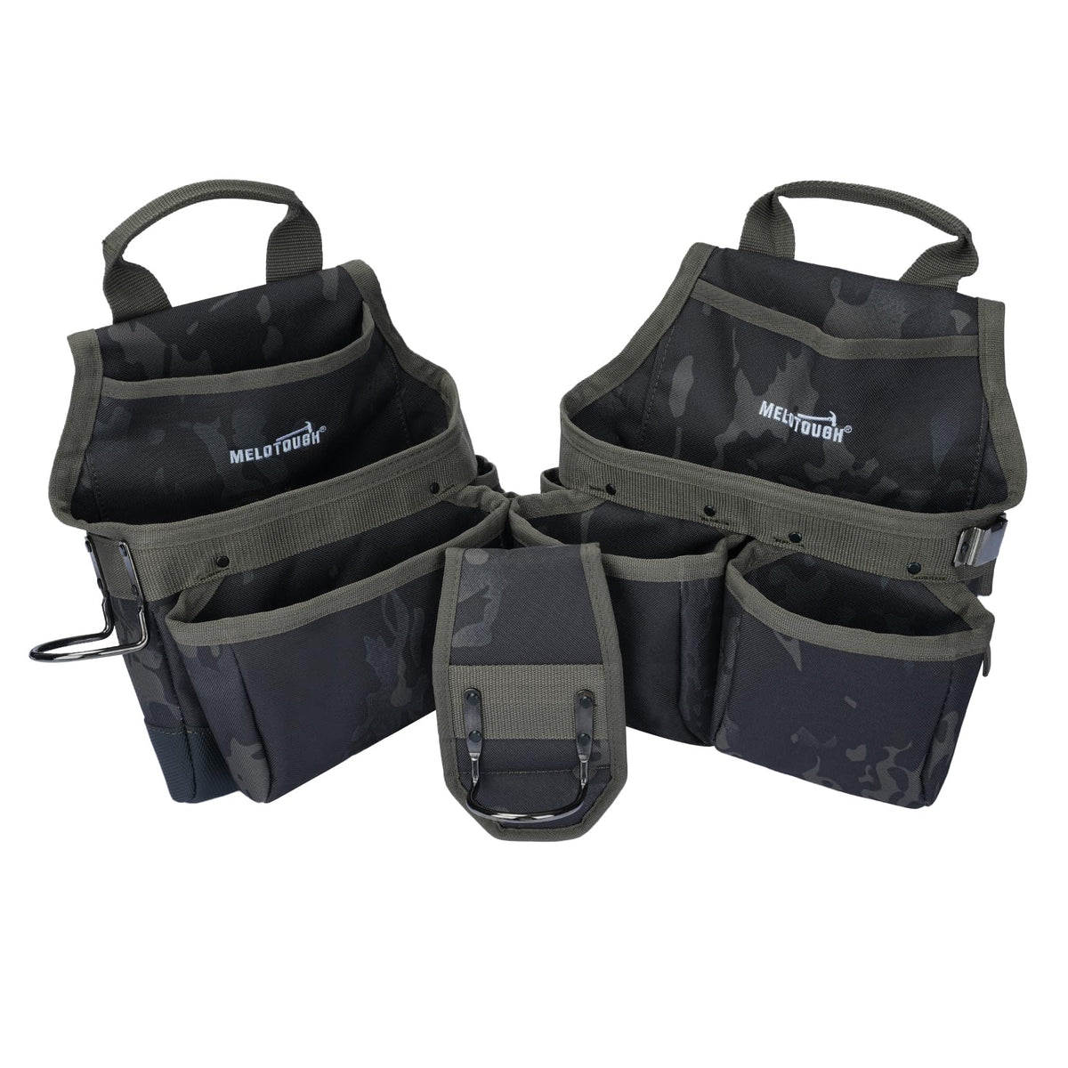 Camo Tool Belt with Suspenders Tool Pouch Organizer Heavy Duty J420