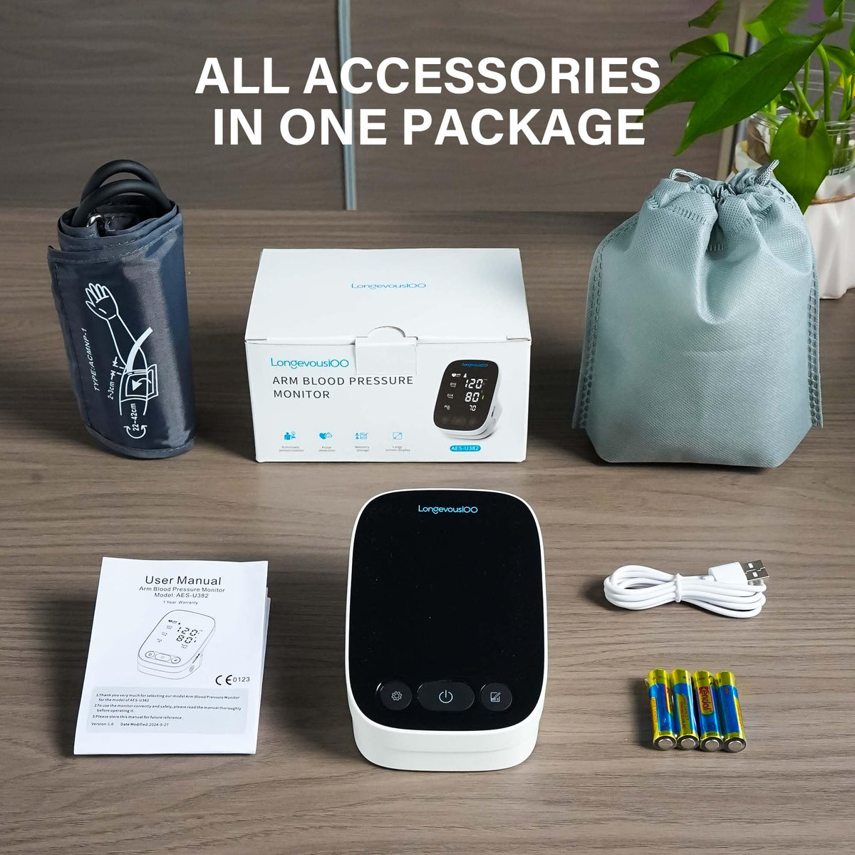 Automatic Upper Arm Blood Pressure Monitor with Large Cuff Q844
