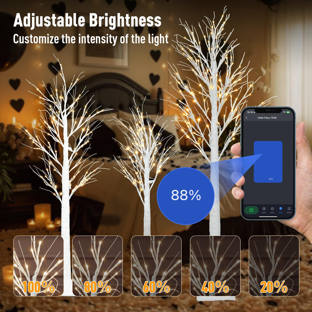 Lighted Birch Trees 4FT 5FT 6FT J74902