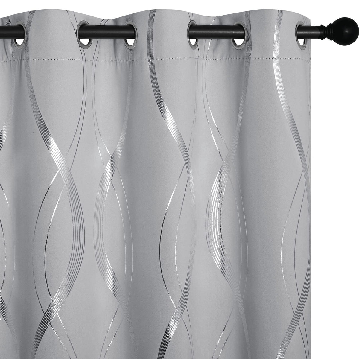 Silver Grey Pattern Curtains 52 x 84 Inch B375265