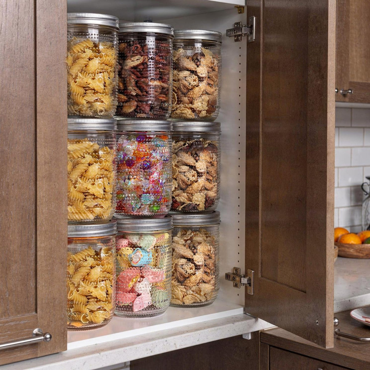 6-Pack 16 oz Wide Mouth Glass Mason Jars with Lids A9666