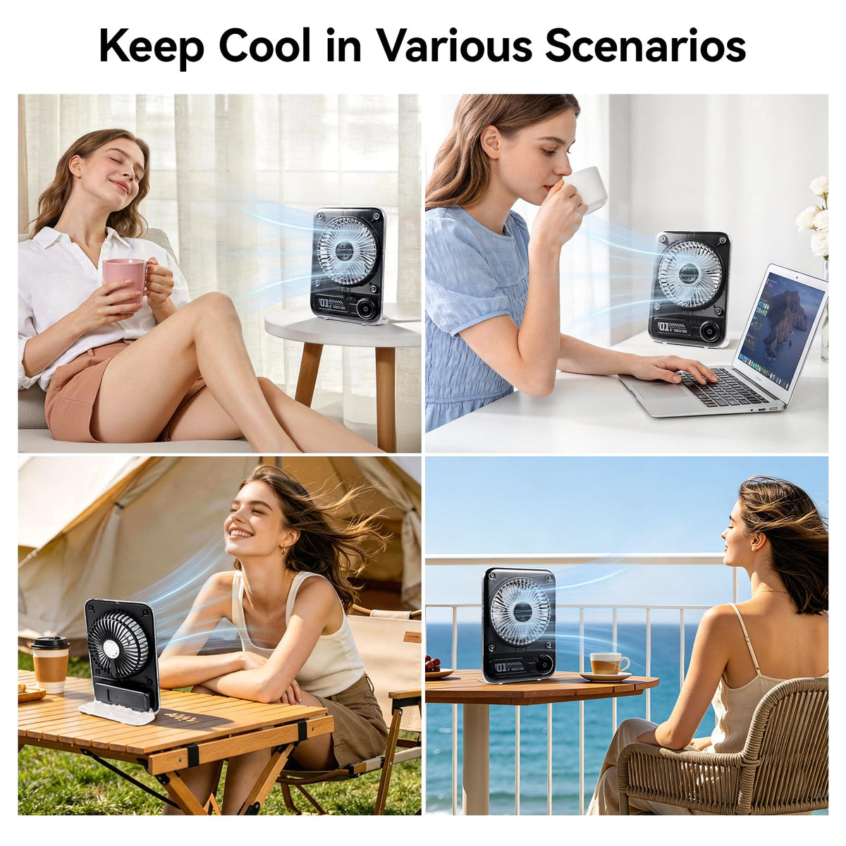 8.6 Inch Rechargeable Portable Desk Fan S55974