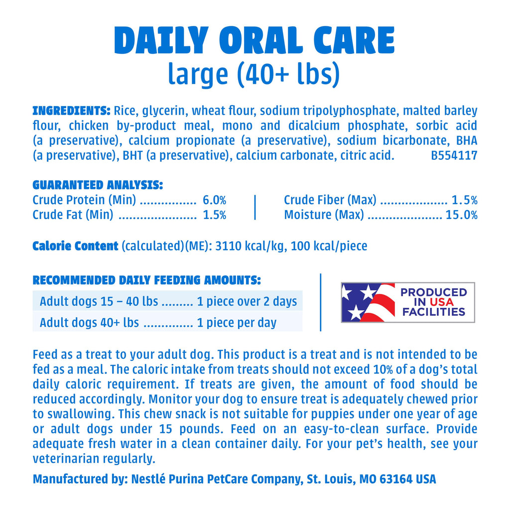 Daily Oral Care Dental Chews for Large Dogs 90 ct C613