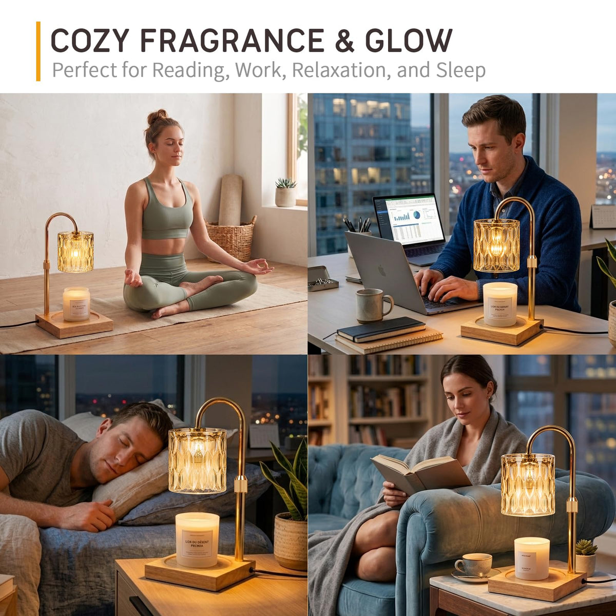 Adjustable Dimmable Candle Warmer Lamp with Timer J8787