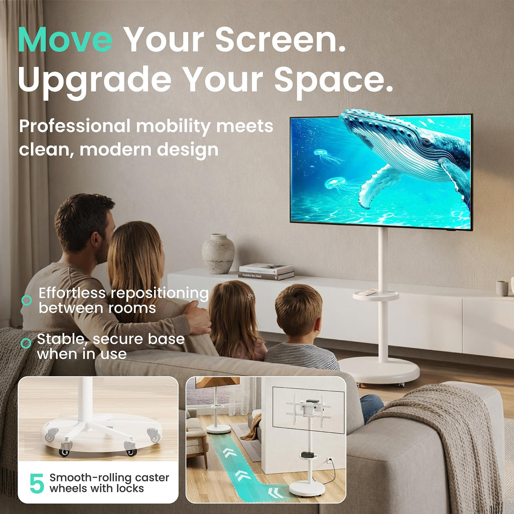 Rolling TV Floor Stand Cart with Wheels for 37-86" Screens J190