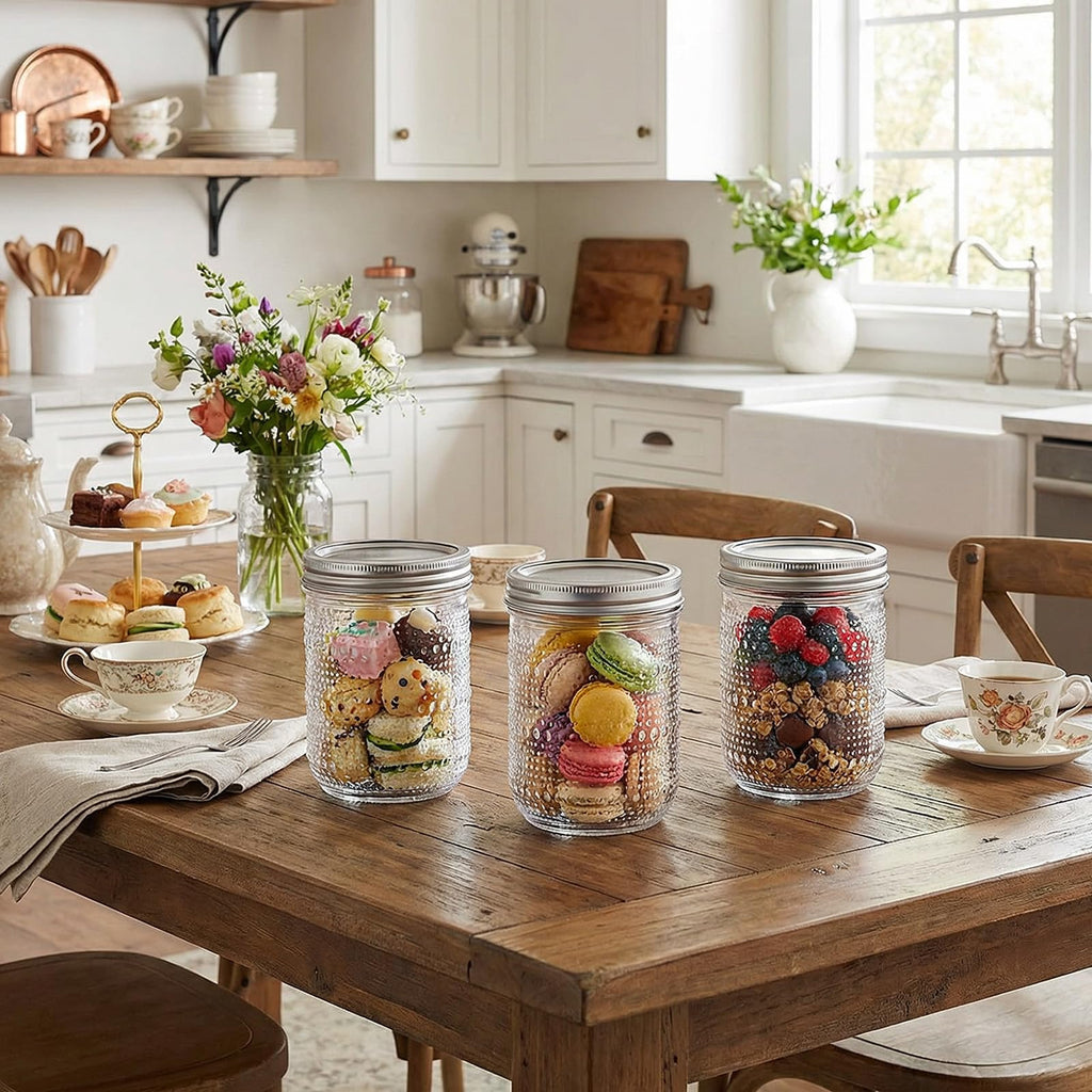 6-Pack 16 oz Wide Mouth Glass Mason Jars with Lids A9666