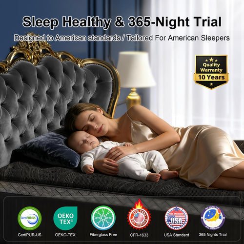 16 Inch Queen Size Hybrid Mattress in a Box O628