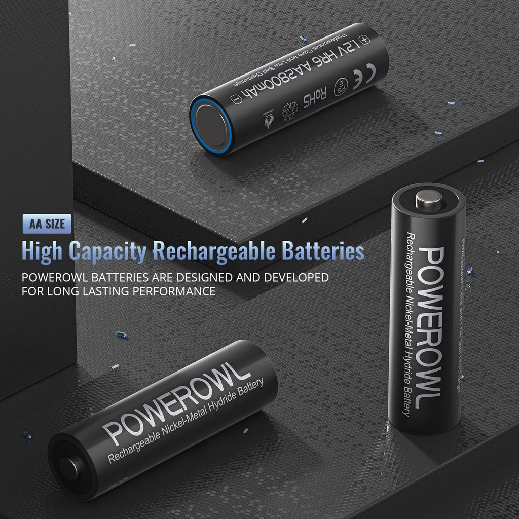 Rechargeable AA Batteries 2800mAh 1.2V NiMH Pack of 12 S719411