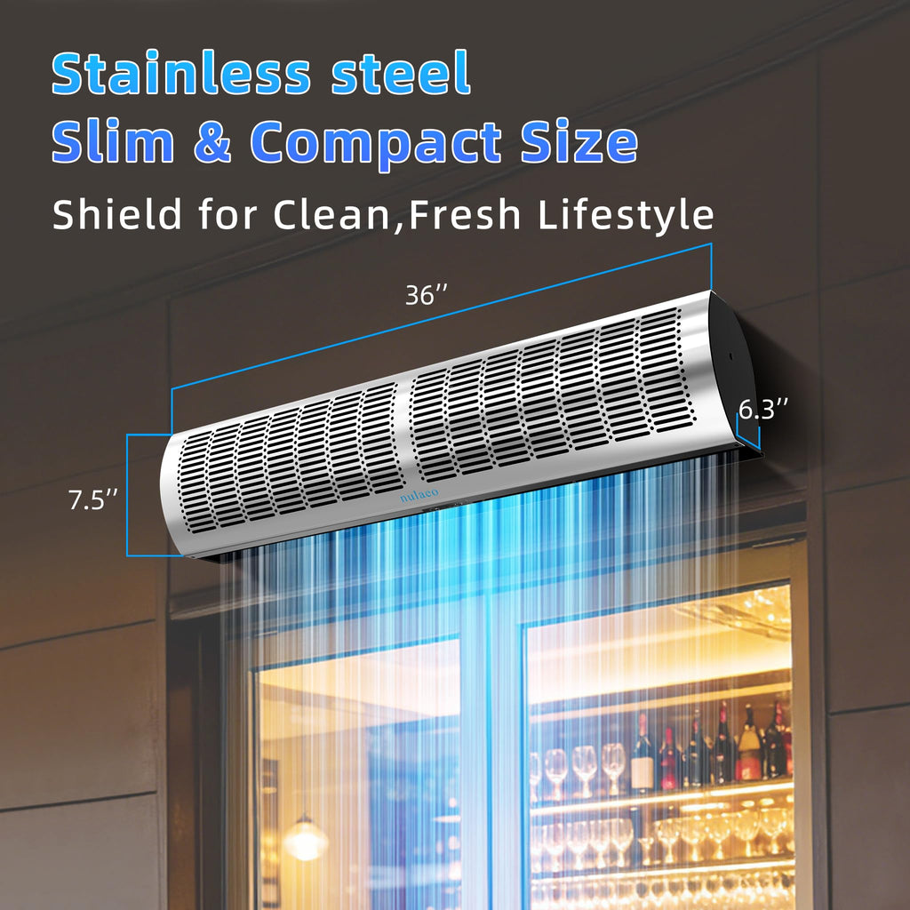 36'' Stainless Steel Wall-Mounted 2-Speed Air Curtain X62585