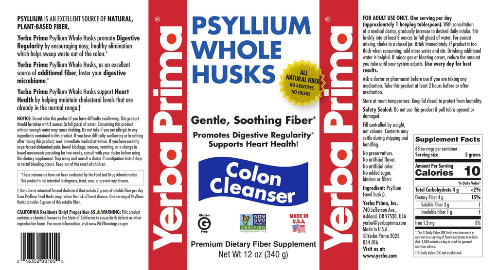 12 oz Psyllium Whole Husks Dietary Fiber A55251