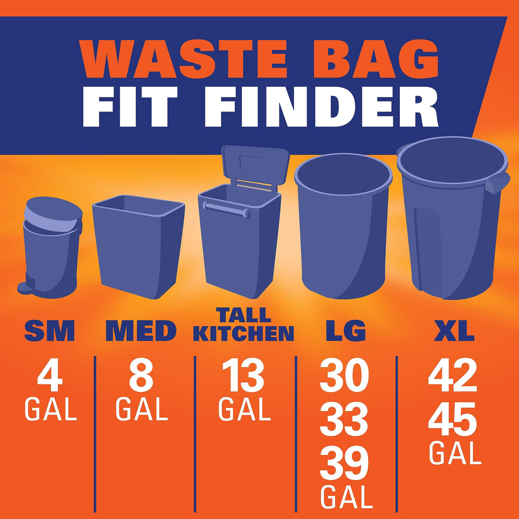 13 Gal White Unscented Kitchen Trash Bags R1394