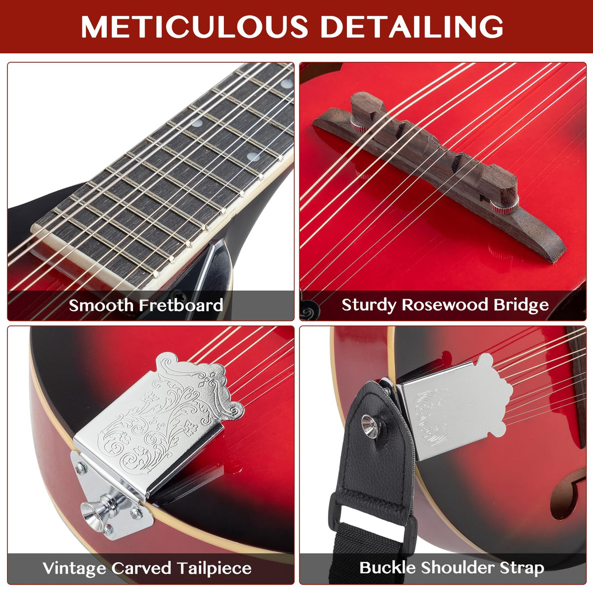 8 Strings Acoustic Mahogany Wood Mandolin Z883849