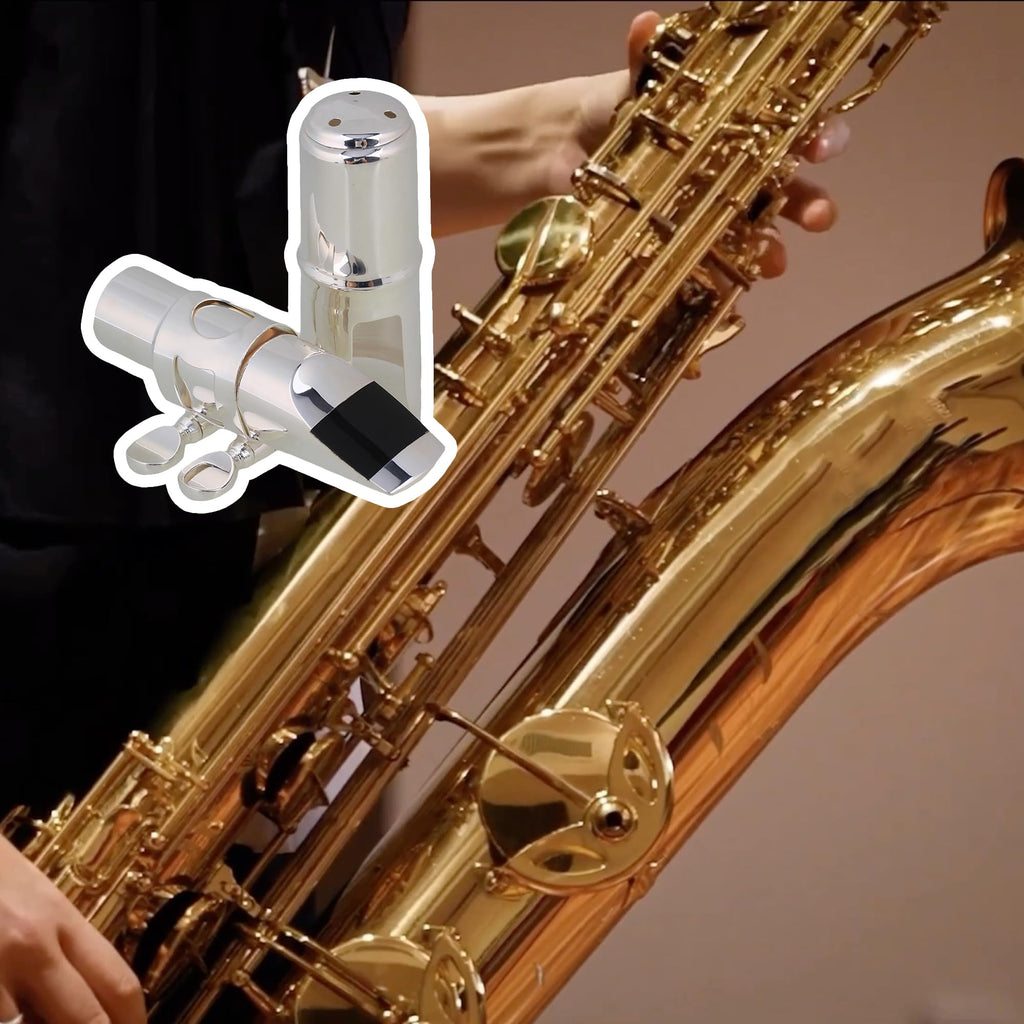Silver Brass Alto Saxophone Mouthpiece with Cap Ligature P26111