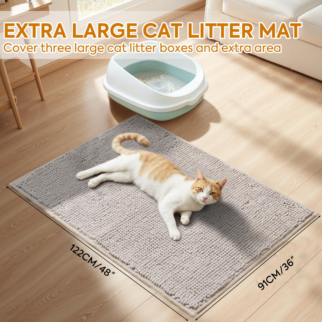 Soft Chenille Cat Litter Box Mat 48'' x 36'' S19174