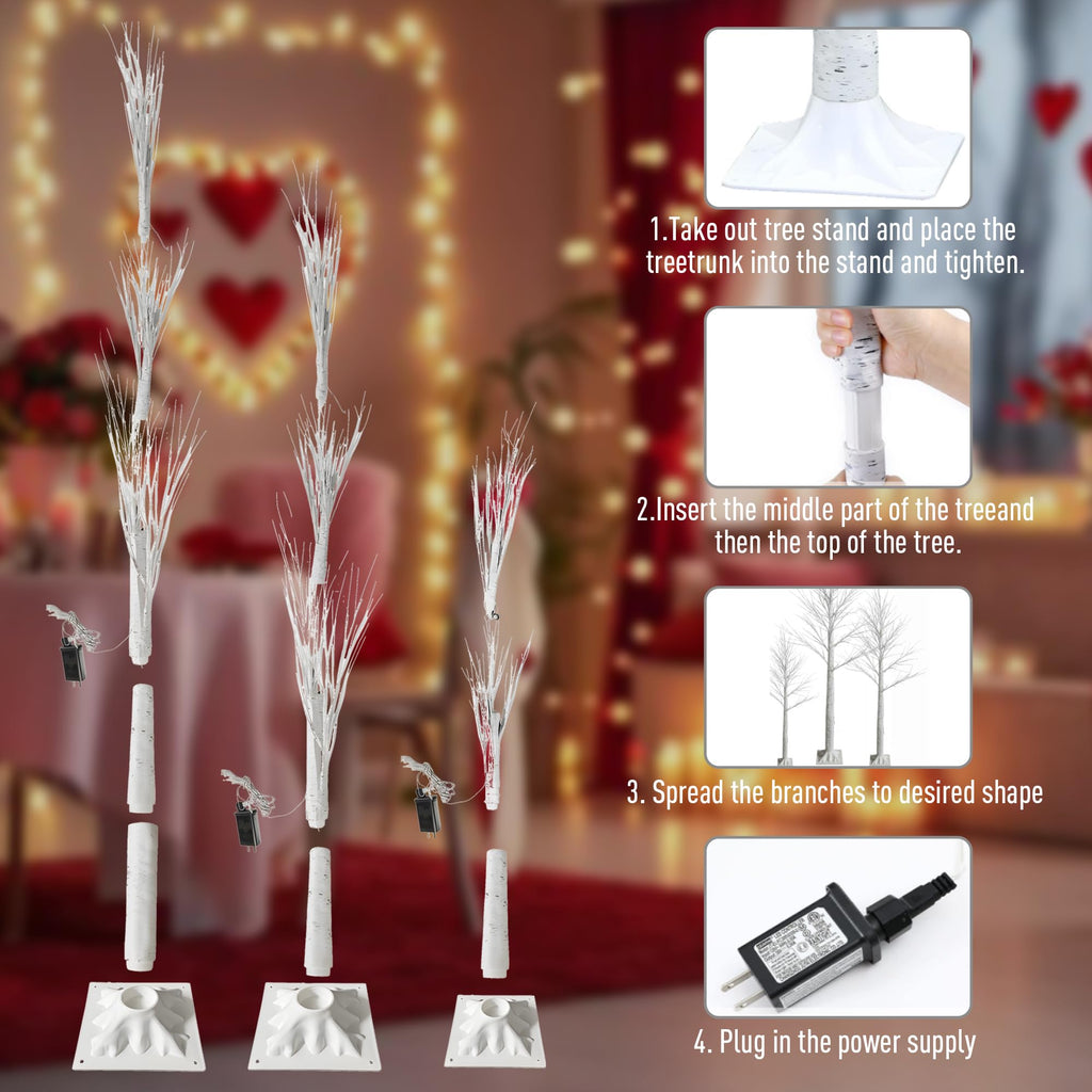 Lighted Birch Trees 4FT 5FT 6FT J74902
