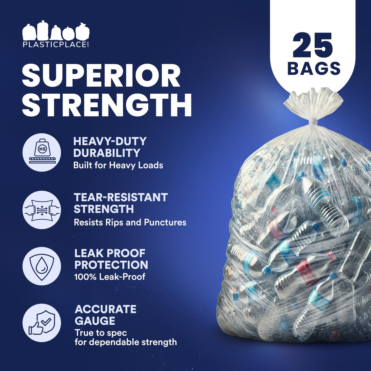 95-96 Gallon Garbage Can Liners, 25 Count A850
