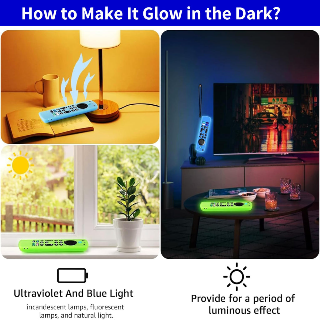 Glow in the Dark Remote Cover with Lanyard F434