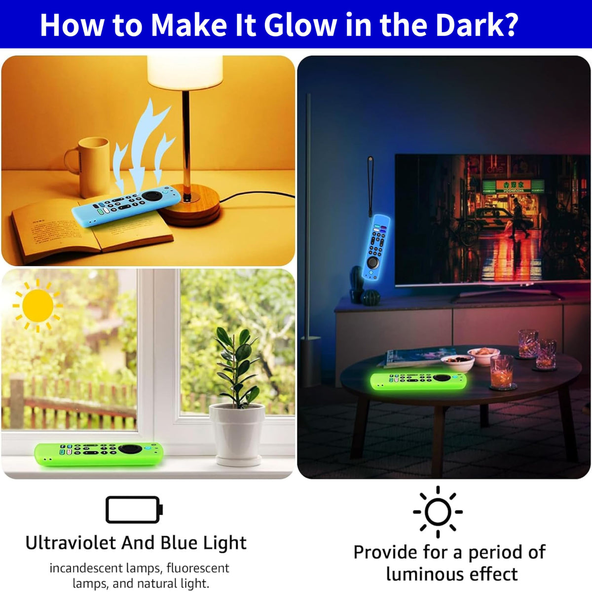 Glow in the Dark Remote Cover with Lanyard F434