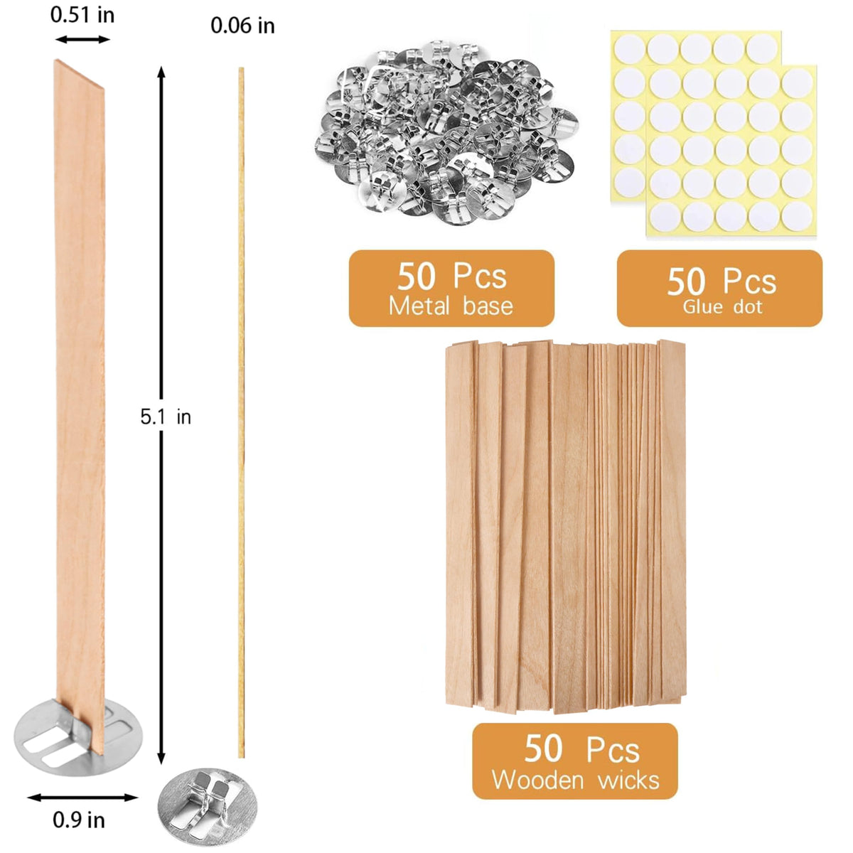 150 Pcs Thickned Wooden Candle Wicks R831