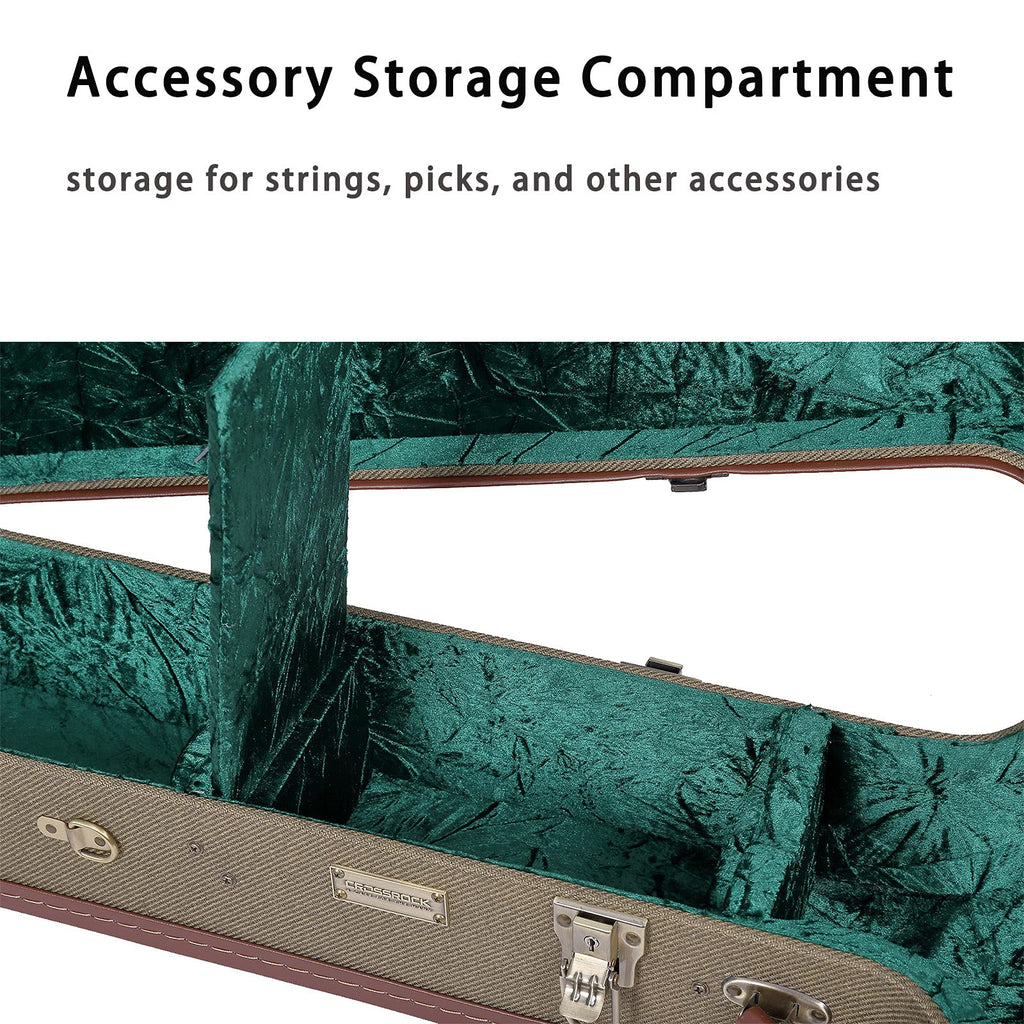 Vintage Green Semi-Hollow Electric Guitar Case W532526