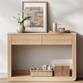 Mid-Century Light Oak Console Table I468284