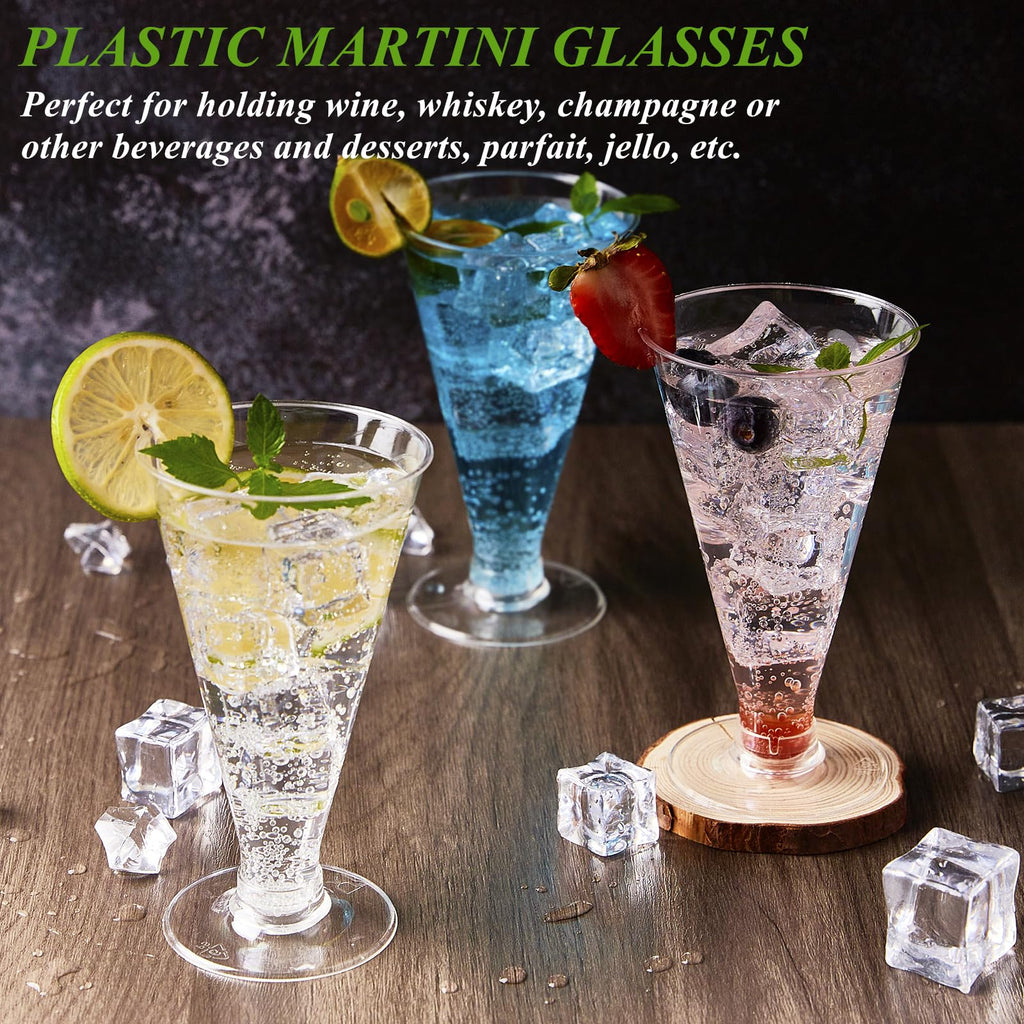 40 Pack 6 oz Disposable Plastic Martini Glasses O60273