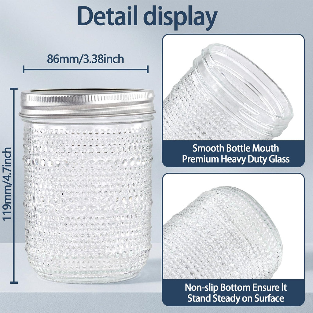 6-Pack 16 oz Wide Mouth Glass Mason Jars with Lids A9666