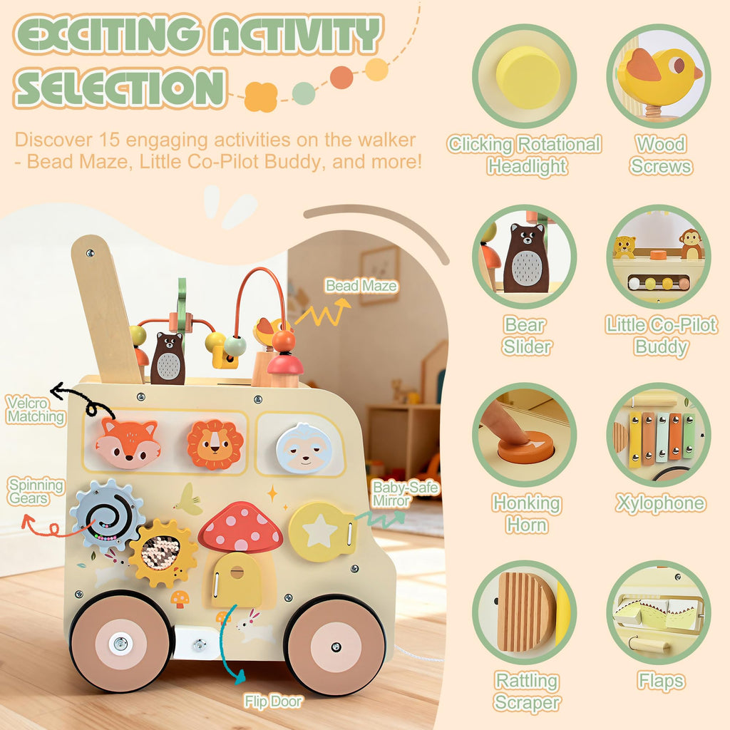 Wooden Activity Cube Push Walker N291