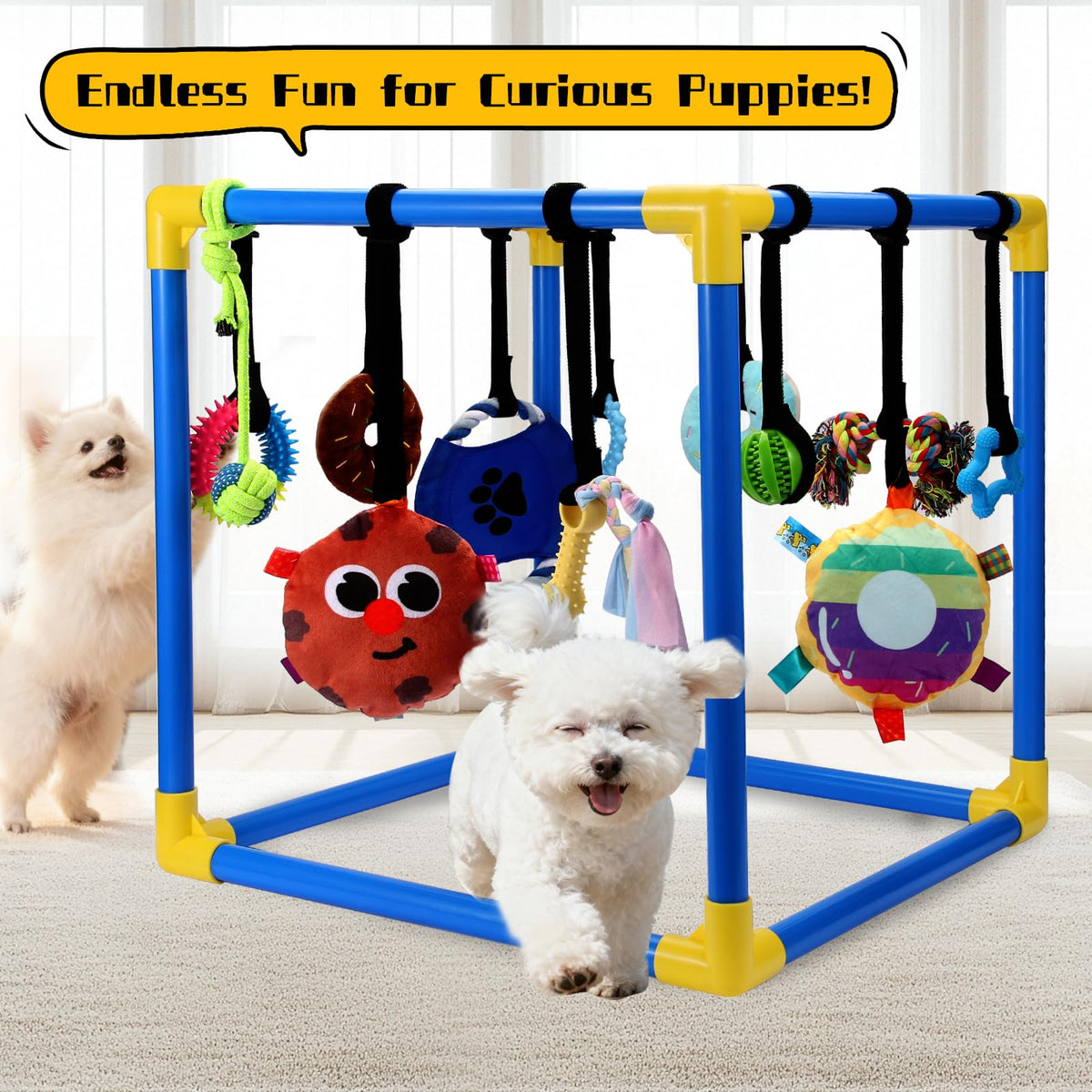 12 Toys Puppy Play Gym with Squeaky Toys P41284