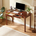 Black Walnut Solid Wood Computer Desk with Drawers U95454