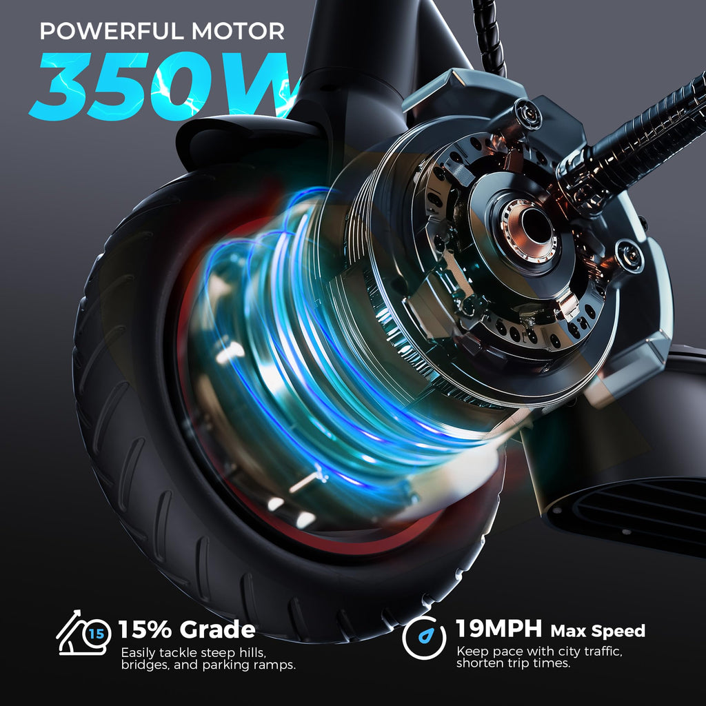 Electric Scooter 18Miles Max Range 19 Mph Foldable 8.5'' Solid Tire B227384
