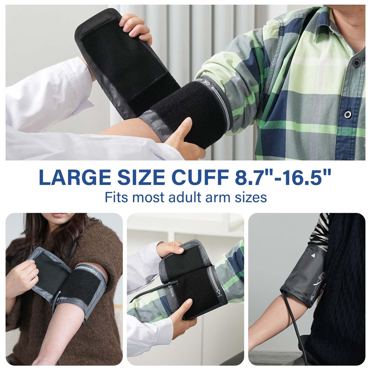 Automatic Upper Arm Blood Pressure Monitor with Large Cuff Q844