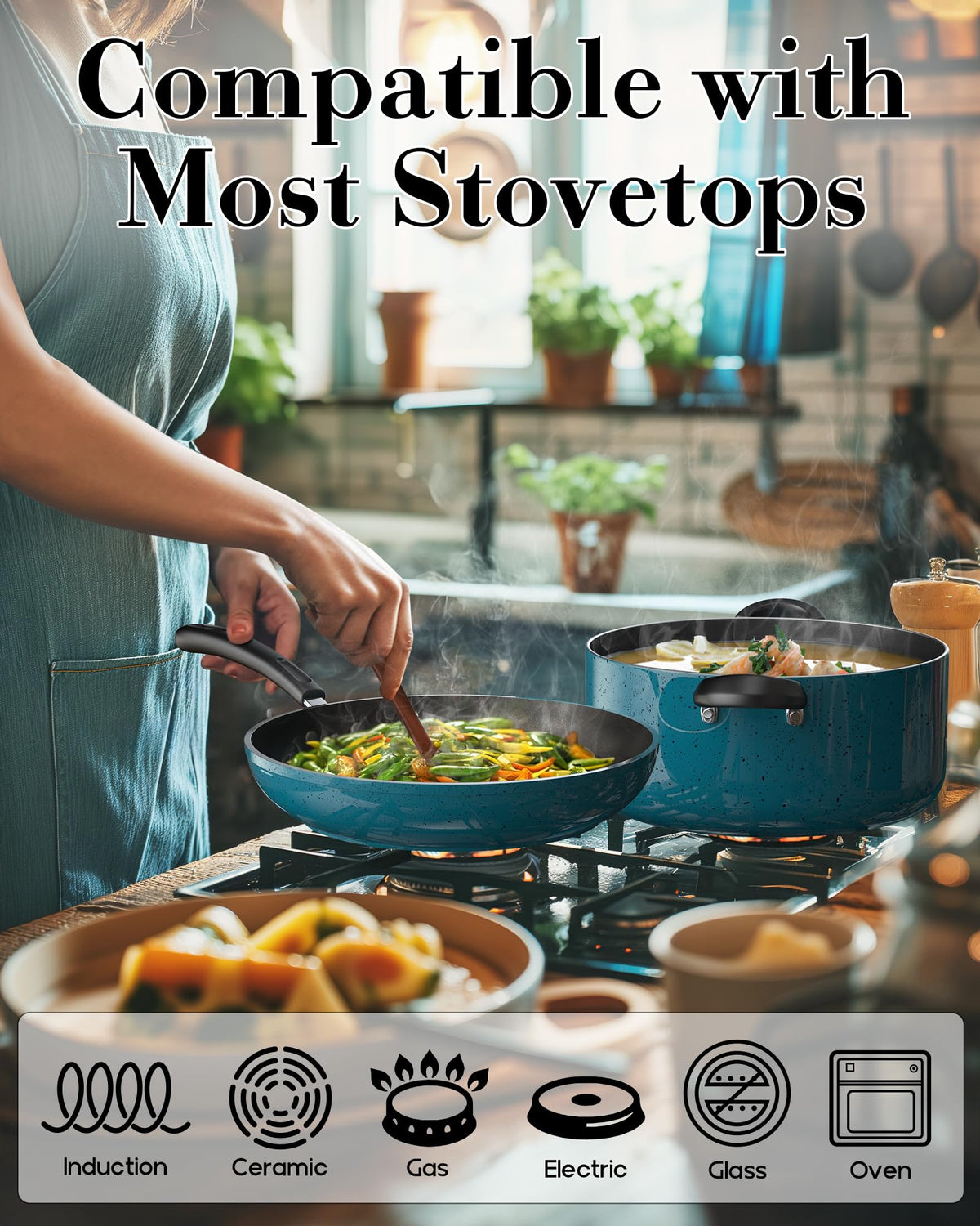 12-Piece Nonstick Induction Compatible Cookware Set O3520