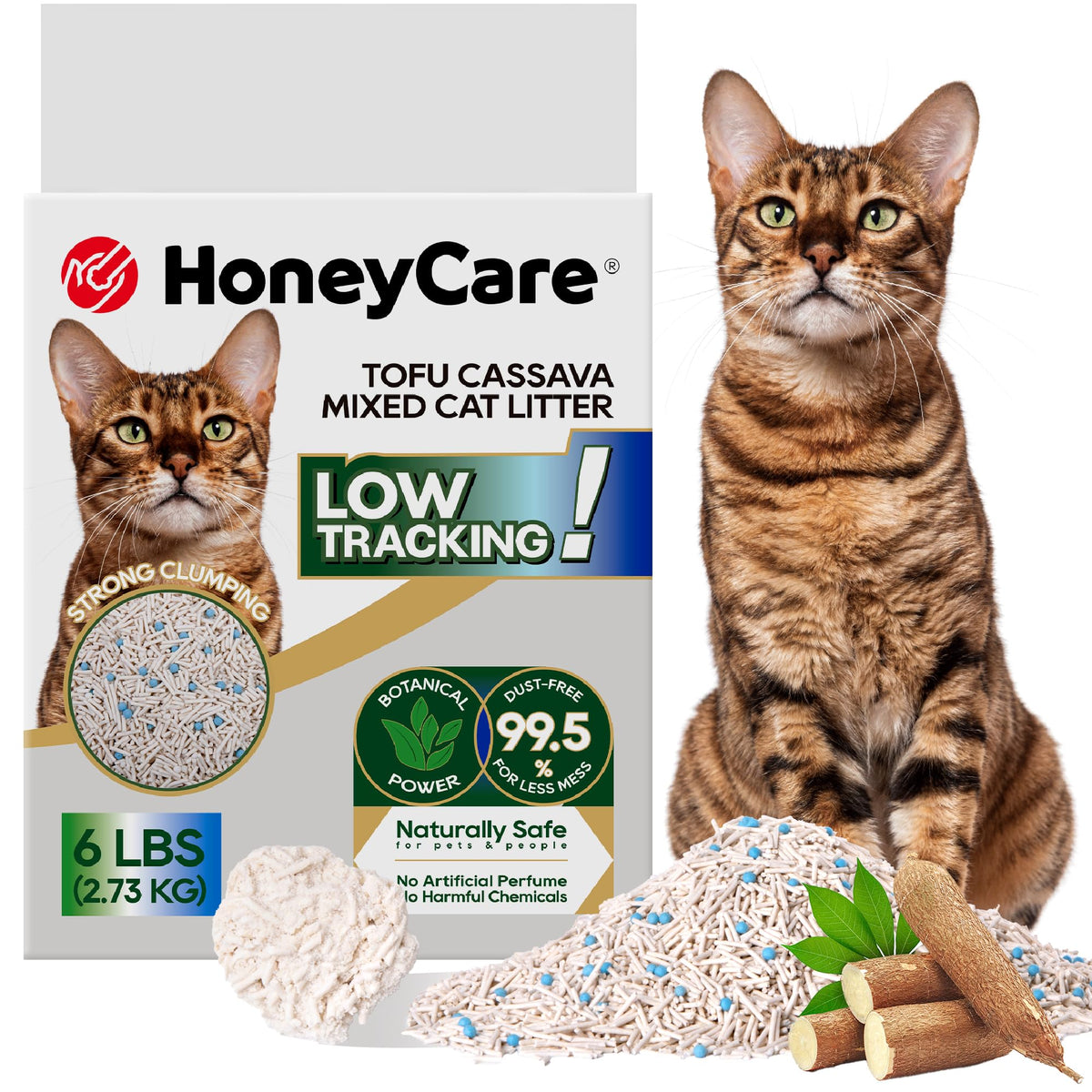Cassava Tofu Mixed Cat Litter Quick Clumping Low Dust 6 Lbs J9452