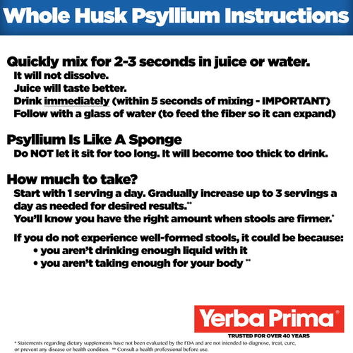 12 oz Psyllium Whole Husks Dietary Fiber A55251