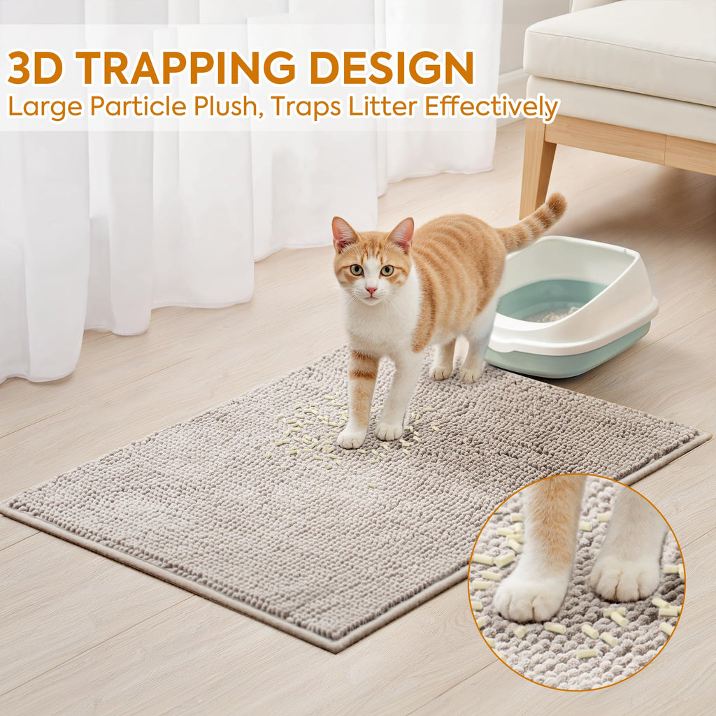 Soft Chenille Cat Litter Box Mat 48'' x 36'' S19174
