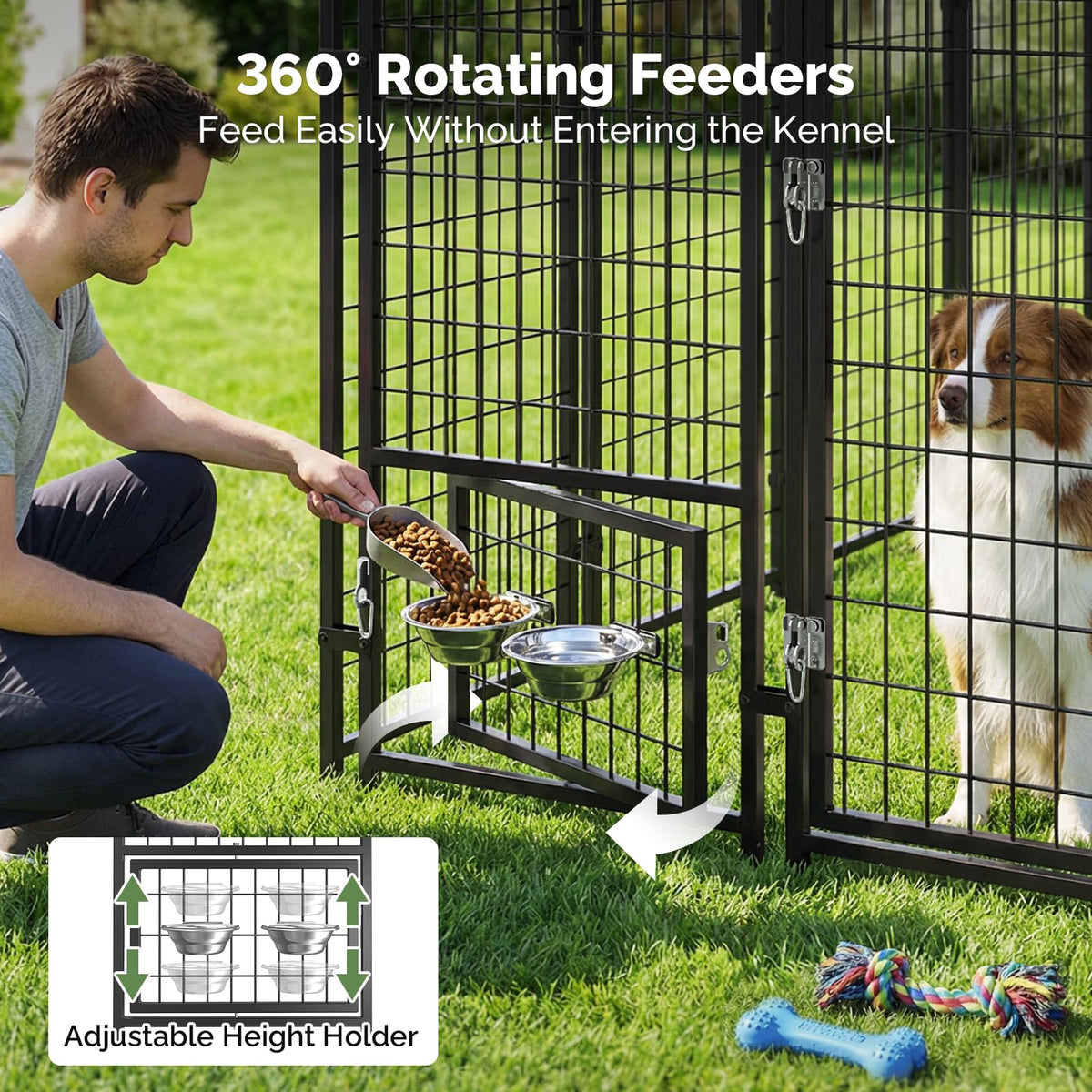 8x4x6FT Outdoor Dog Kennel with Roof V5591