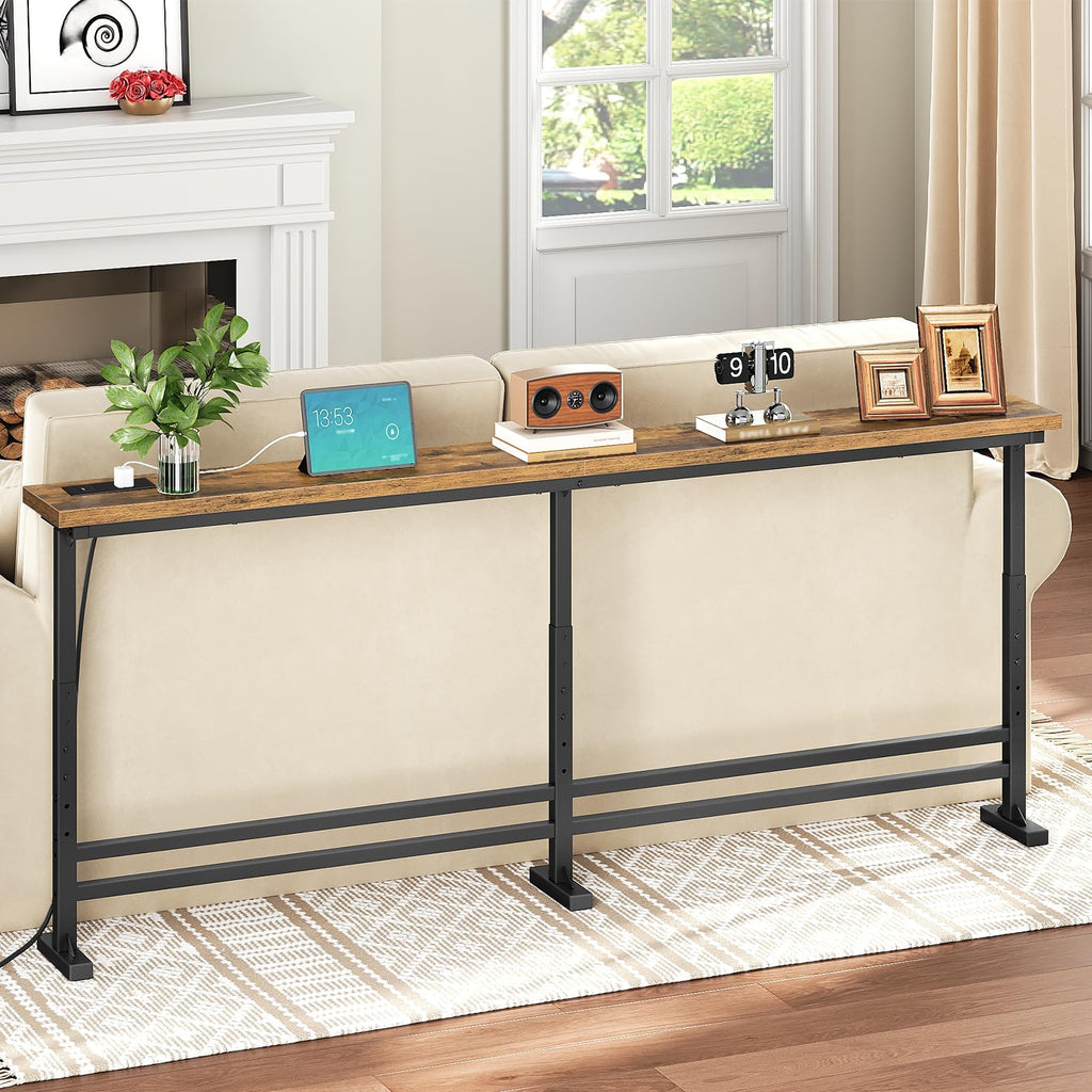 70.9" Console Table with Adjustable Height and Power Outlet Z55328