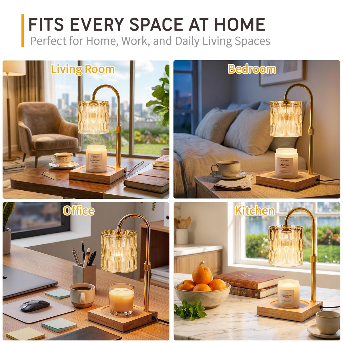 Adjustable Dimmable Candle Warmer Lamp with Timer J8787