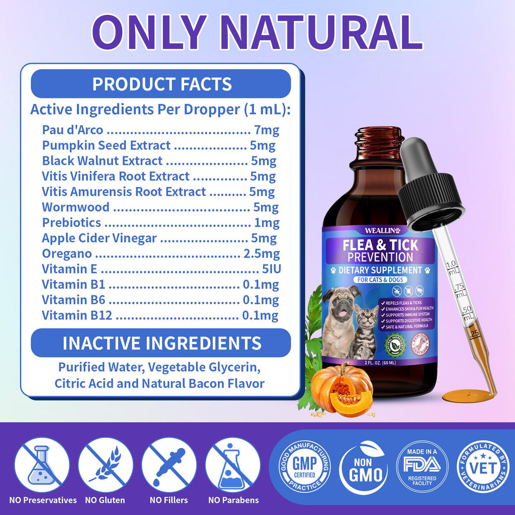 Flea and Tick Support for Dogs and Cats 60ml J10920