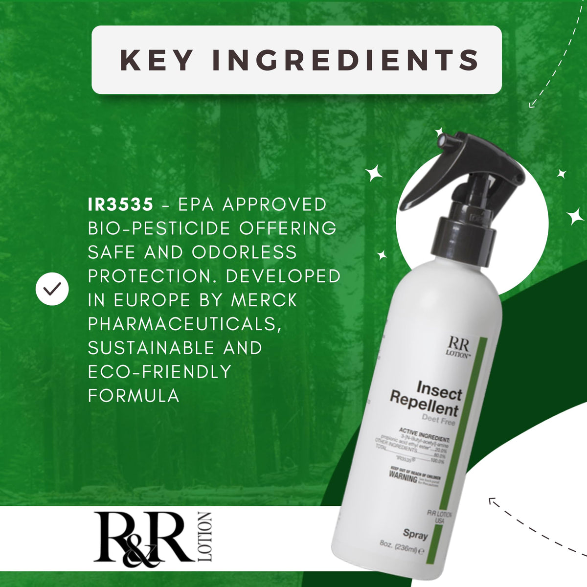 Insect Repellent Spray 8 Hour Protection 32oz Bottle V119
